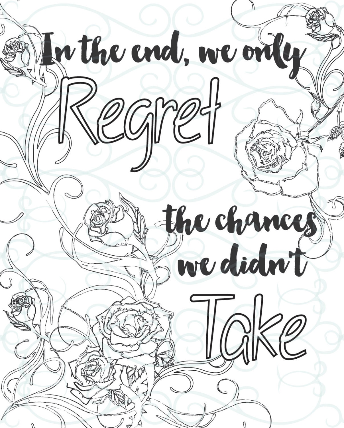 Download Adult Inspirational Coloring Page printable 13-Take a Chance