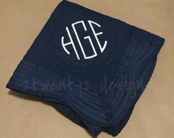 50% OFF! FAST SHIPPING Monogrammed baby quilt | blanket | embroidered | personalized | keepsake | baby shower gift | crib | monogram