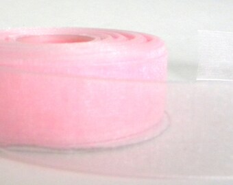 Sheer Organza Ribbon, Pastel Pink, 5 Yards / 4.5 M