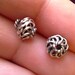 925 sterling silver findings- round scroll filigree Bali silver beads 6mm, 6 beads