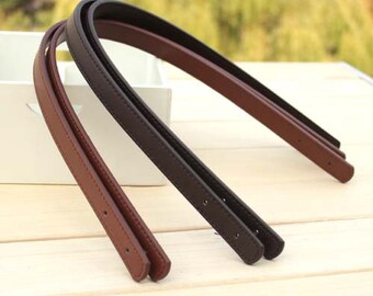 Pair 23 inch PU Leather Handbag Handle,1.4 inches Thick Leather Handles,Bag Handles,Purse Handles,Punch Hole Ready KZ0313