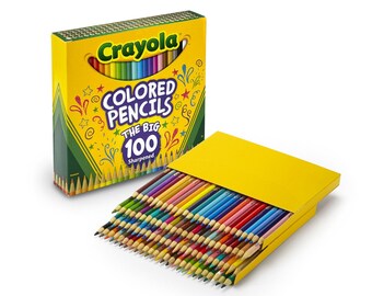 Colored Coloring Pencils, 100 Pack; Adult Coloring Books, Drawing, Bible Study, Journaling, Planner, Diary; Crayola Long Colored Pencil Set