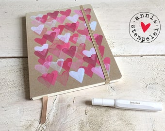 leave a comment/letter book "A5 heart", request text,