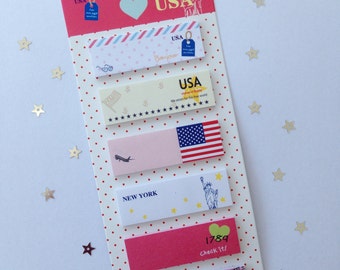 USA StickyNotes, Post-it, paper (Paper) 16 cm long (length), 6 cm wide (wide)