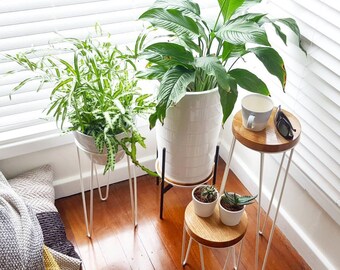 Haripin leg plant stand, metal plant stand, plant stand, speaker stand, side table, haripin leg side table, small table