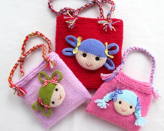 Jolly Dolly Bags - knitting patterns - INSTANT DOWNLOAD