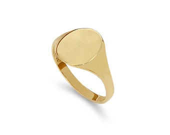 14k solid gold baby signet ring. pinkie ring, engravable ring, signet ring.