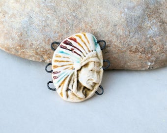 for bracelet creation, indian,ceramic supply, pendant connector 6 hooks