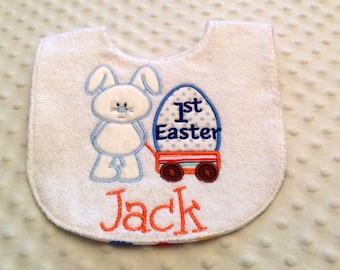 My First Easter -Personalized Baby Boy Bib