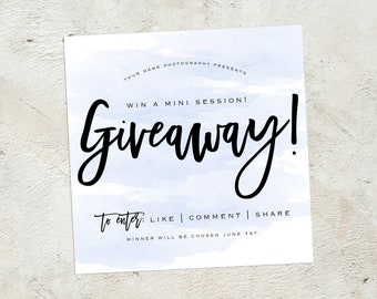 Photography Giveaway Template, Social Media Template, Contest Template, Instagram Facebook Contest Template, Giveaway Template