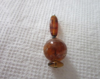 Vintage Faux Amber Necklace Pendant