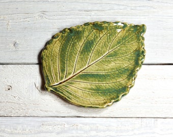 Tea Bag Rest - Small Leaf Spoon Rest - Ring Dish - Handmade Pottery