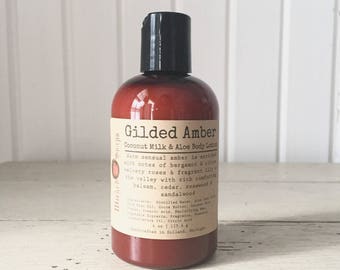 Gilded Amber Body Lotion - Coconut Milk & Aloe Body Lotion with Cocoa Butter
