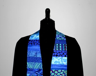 Clergy Stole, Joyful Blue #270, Pastor Stole, Minister Stole, 54" Length, Pastor Gift, Vestments, Church