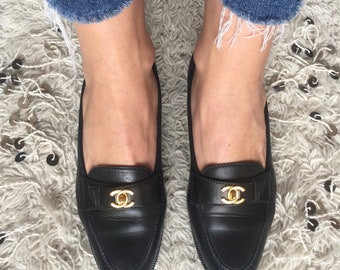 chanel turn lock loafer