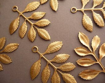 4 Brass Leaf Branch - Beautiful Detail
