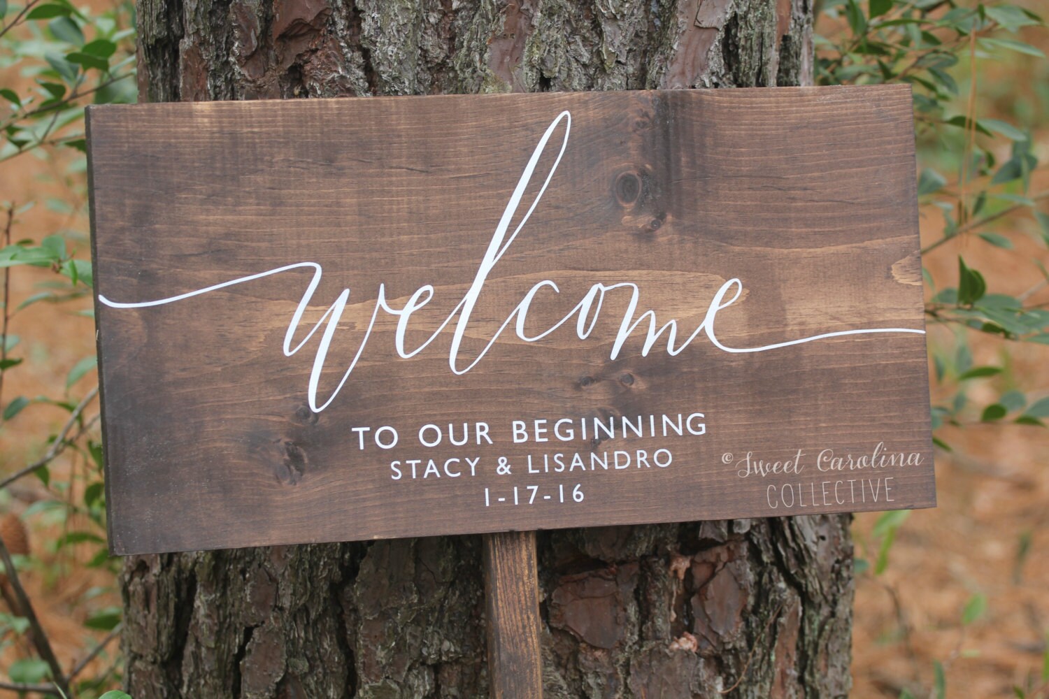 Welcome To Our Beginning Wedding Sign Wooden Welcome To Our Beginning Wedding Sign Wooden