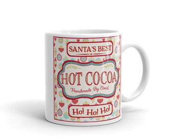 Christmas Mug, Hot Cocoa Label, Cocoa Mug, Christmas Gift, Coffee Cup