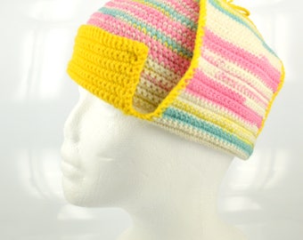 Russian hat, ushanka-hat, hat earflaps, woolen hat, crocheted hat, trapper hat, made in Russia