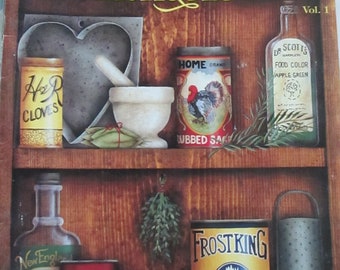 1993 Decorative Folk Art painting " Harvest Moon Antiques Vol 1" by Julie Kuehn used book 58 pages