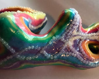 Rainbow Beaded Sleeping Woman