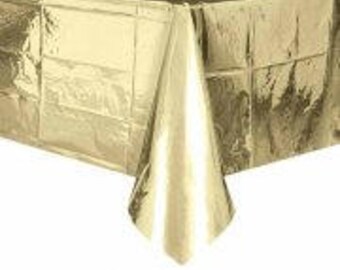 Gold Table Cover, Table Cloth, Birthday Party, Hen Party, Bachelorette, Baby Shower, Christening