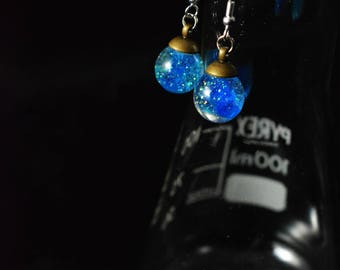 Spherical Earrings homegrown crystals science earrings chemistry present teacher gift uncommon earrings dangle earrings blue glitter