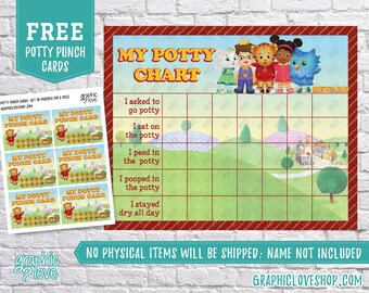 digital daniel tiger potty chart free punch cards mr rogers neighborhood 300dpi jpg files instant download not editable ready to print