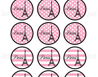 Printable Paris Theme Cupcake Toppers Paris Baby Shower