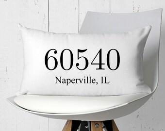Personalized Pillow - Pillow Cover - Farmhouse Pillow - Custom Pillow - Housewarming Gift - Personalized Gift - Zip Code Pillow Cover