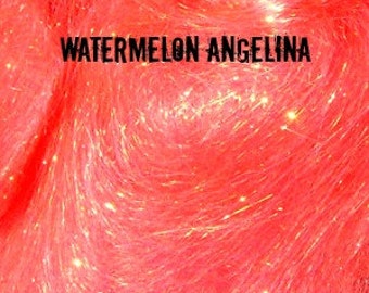 Watermelon Angelina Fiber 1/2 oz - add sparkle and bling to your spinning!
