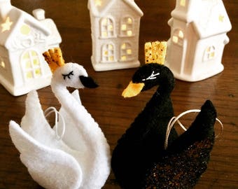 Handgemachte Filz Schwan Ornament
