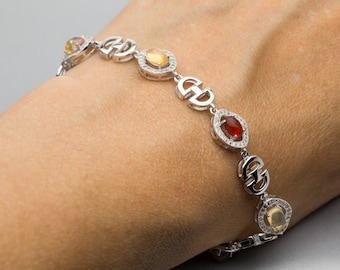 Sterling Silver Mexican Opal Bracelet 2.8ct (MO379B)