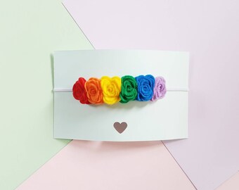 Rainbow flower headband / Rainbow baby headband / Rainbow baby crown / Rainbow baby gift / Newborn headband / Baby crown / Toddler headband