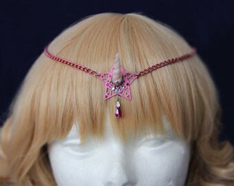 My little pony inspired Princess unicorn circlet -Pink mini lady unicorn tiara
