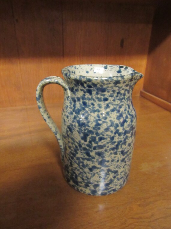 Blue and white pitcher or jug by Moira Pottery of England