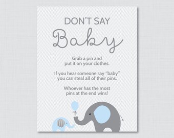 Woodland Don't Say Baby Baby Shower Game Printable