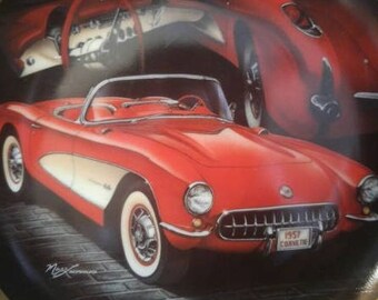 Vintage Plate 1957 Classic Corvette Collector Plate Rare Find Home Decor Fathers Day Gift For Him/ Her MAKE AN OFFER Same Day Free Shipping