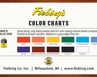 Fiebing's Acrylic Leather Dye - 2oz/59ml - 11 colors Leather Paint - Water Resistant - Dye for Leather