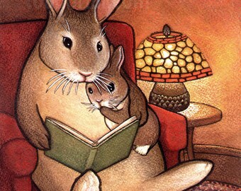8x10 Bunny Rabbit Storytime Fairy Tale Signed Print