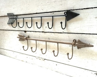 Wall Hooks, Wall Hook Set, Arrow Hook, Arrow Home Decor, Arrow Hooks, Wall Hook, Rustic Wall Hooks, Entryway Decor, Metal Arrow Wall Decor