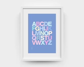 Helvetica Poster | Helvetica Alphabet Poster | Helvetica Art Poster | Helvetica Poster Typography | Available in A4, A3, A2, A1 and A0
