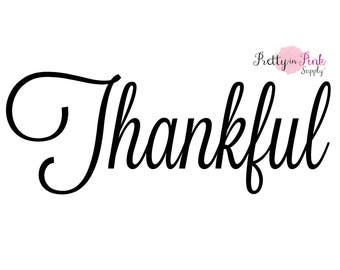 Iron On Vinyl Thankful Decal - DIY Iron On Patch- Vinyl Patch-Iron On Letter Transfer- DIY Heat Transfer