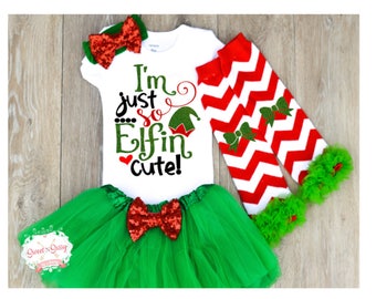 Christmas outfit baby girl, baby first Christmas, cute baby Christmas outfit, headband, leggings, and tutu optional Z12