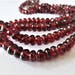 MOZAMBIQUE RED GARNET Faceted Rondelles, 2" strand, Select a Size, deep crimson red, natural gemstones