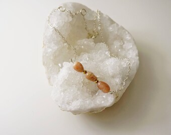 Sunstone on Sterling Silver Necklace