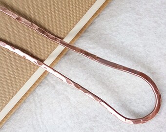 Metal Hair Fork Hair Pin, Copper Hair Bun Holder Chignon Holder, Bun Pin Hair Jewelry Hammered Copper Hair Stick, Women Gift for Wife