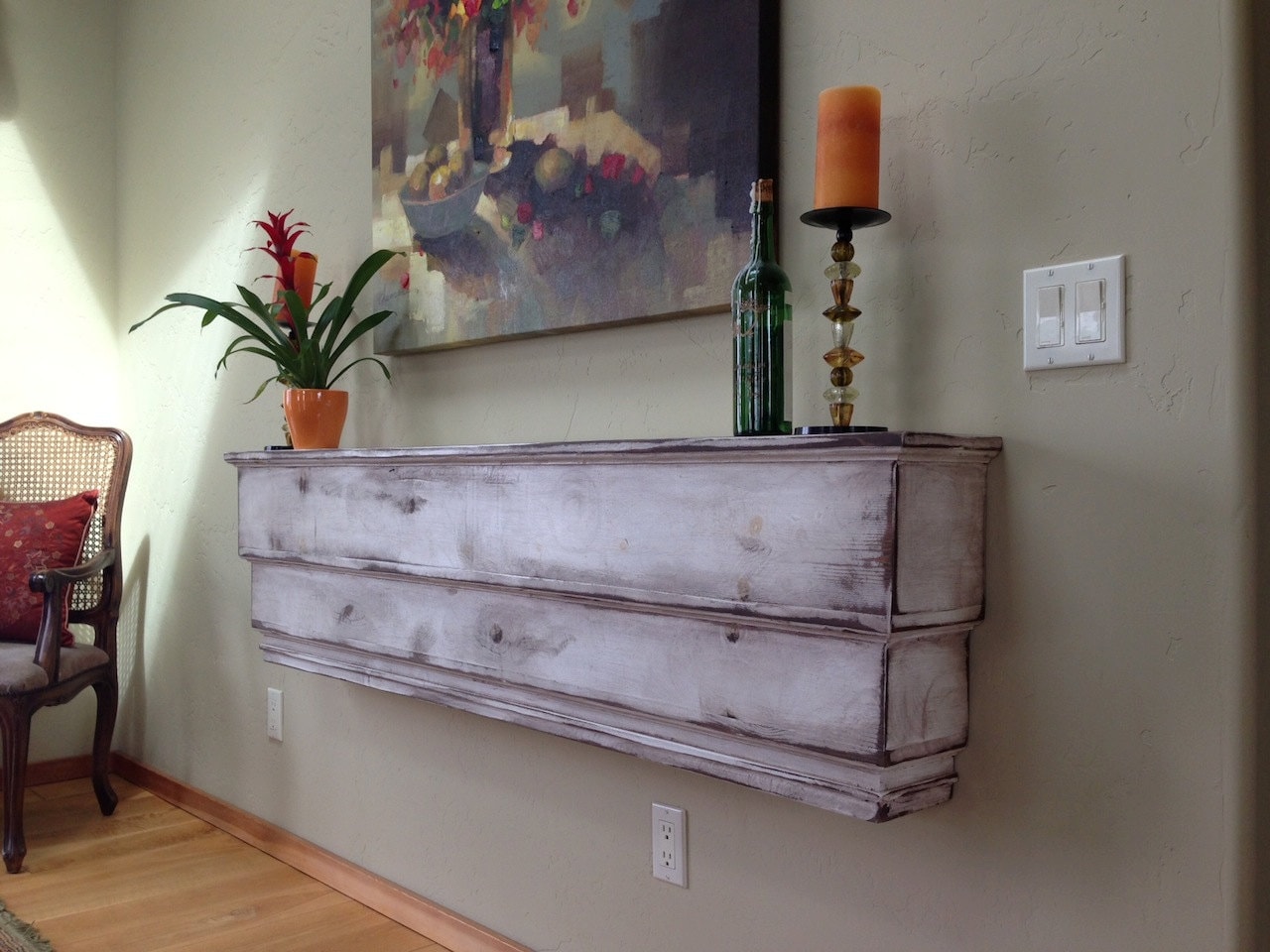 French Country Wall Shelf Architectural Floating Wall Mount 🔎zoom - French Country Wall Shelf Architectural Floating Wall Mount