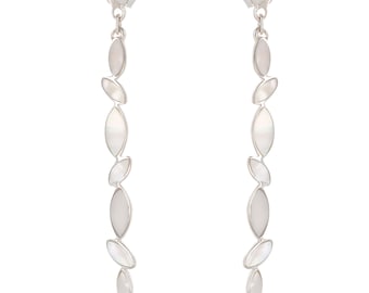 Dangling Pearl White-silver Sterling-women earrings