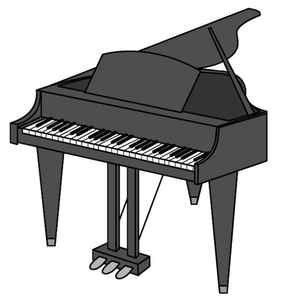 Piano Clip Art/ Piano Vector Graphic Digital Download/ Piano